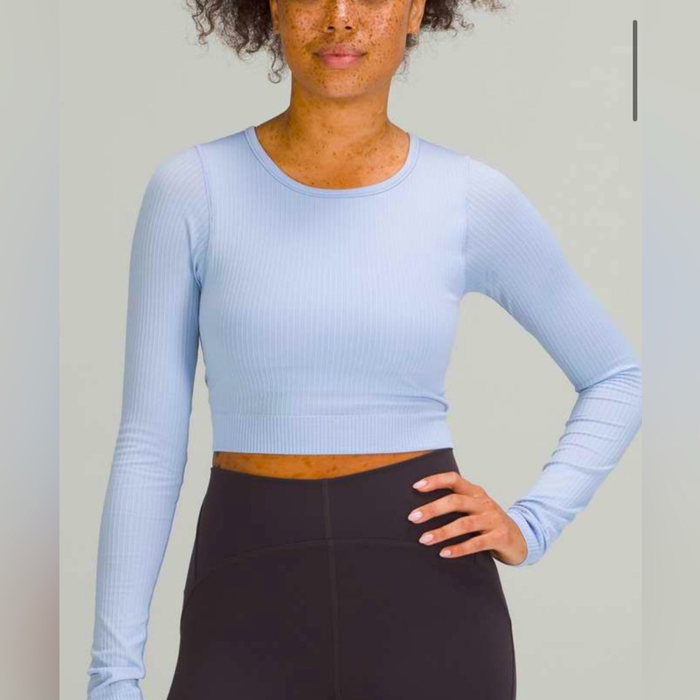 Lululemon Ebb to Street Long Sleeve Shirt
Blue Linen
Size 8